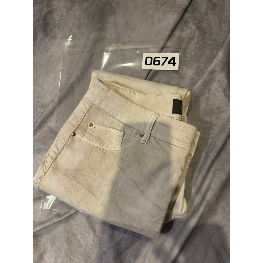 Chicos So Slimming Marble Tie Dye Slim Leg Jeans Cream Tan Womens Size 0.5 S - Picture 10 of 10